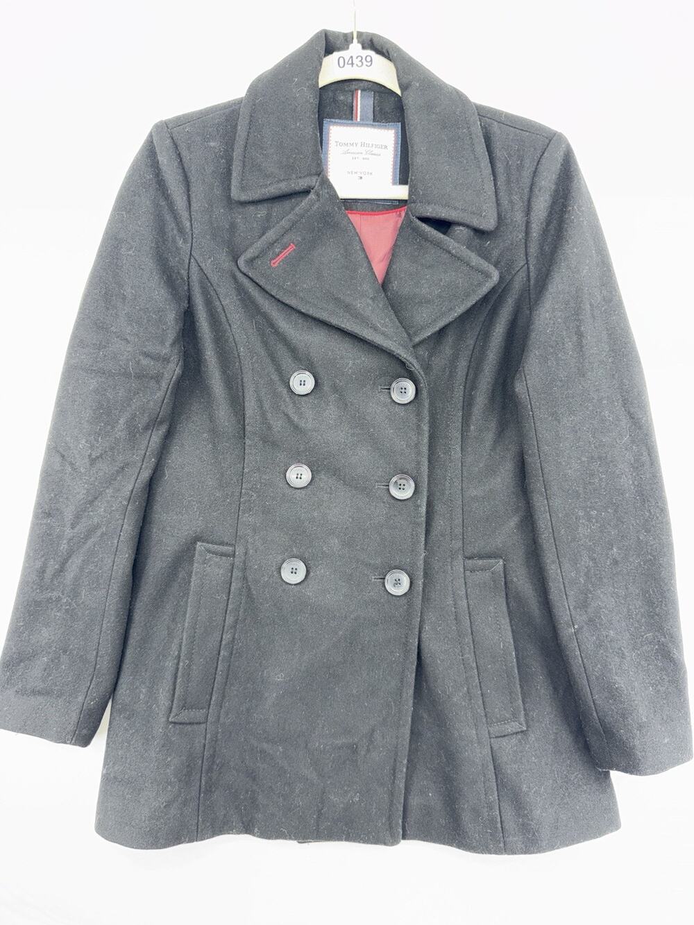 Tommy Hilfiger Women wool Blend Peacoat Coat Black XSmall